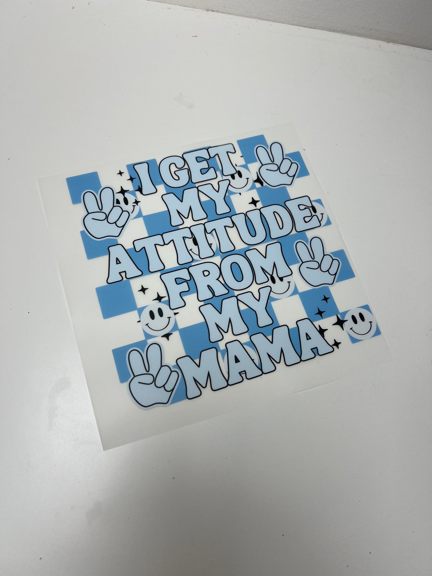 18-19cm Attitude Blue DTF Print