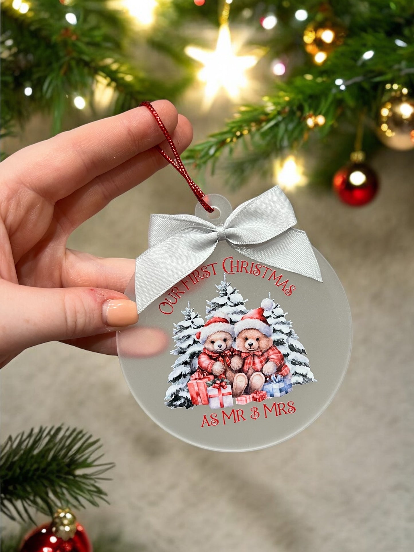 Personalised First Christmas as Mr & Mrs Tree Decoration