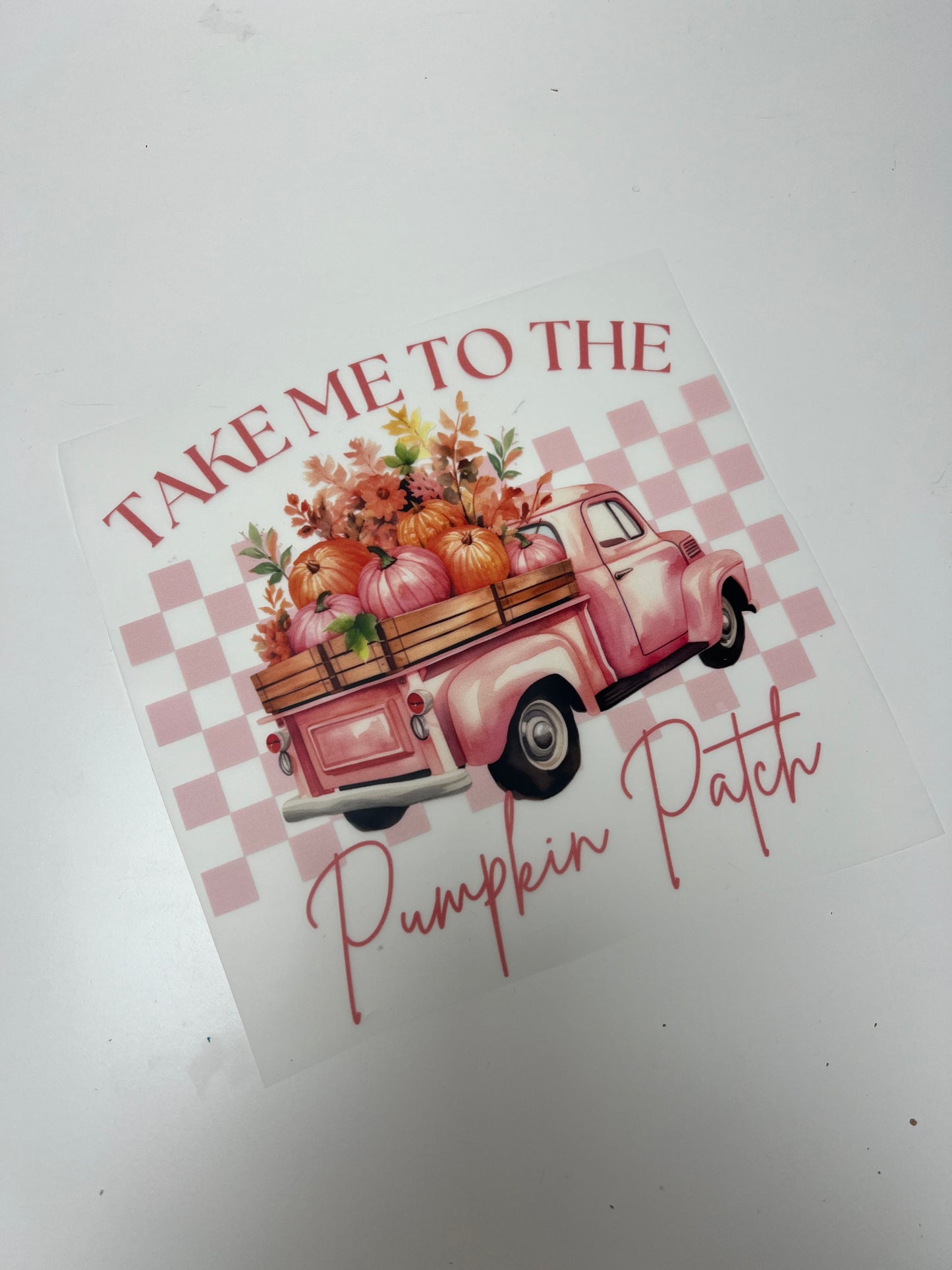18-19cm Pink Pumpkin Patch DTF Print