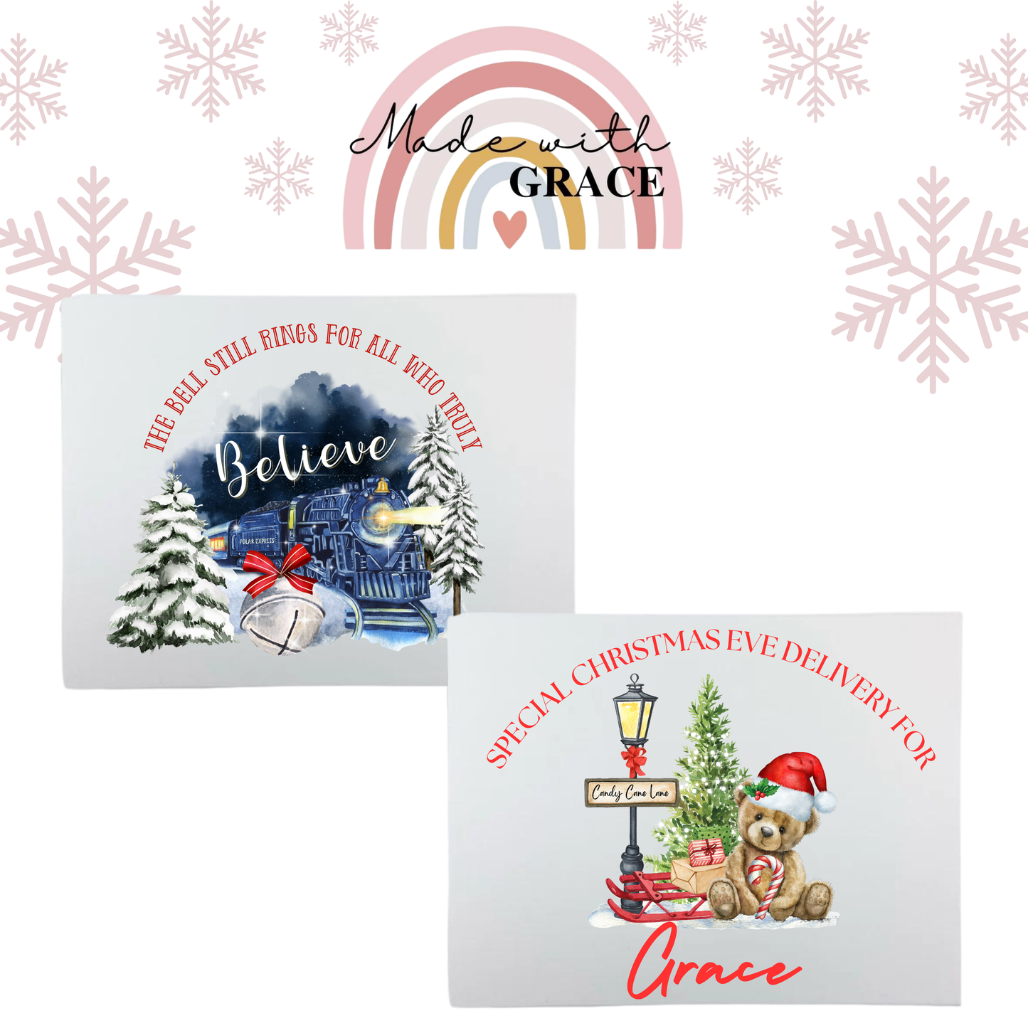 Personalised White Christmas Eve Magnetic Gift Box