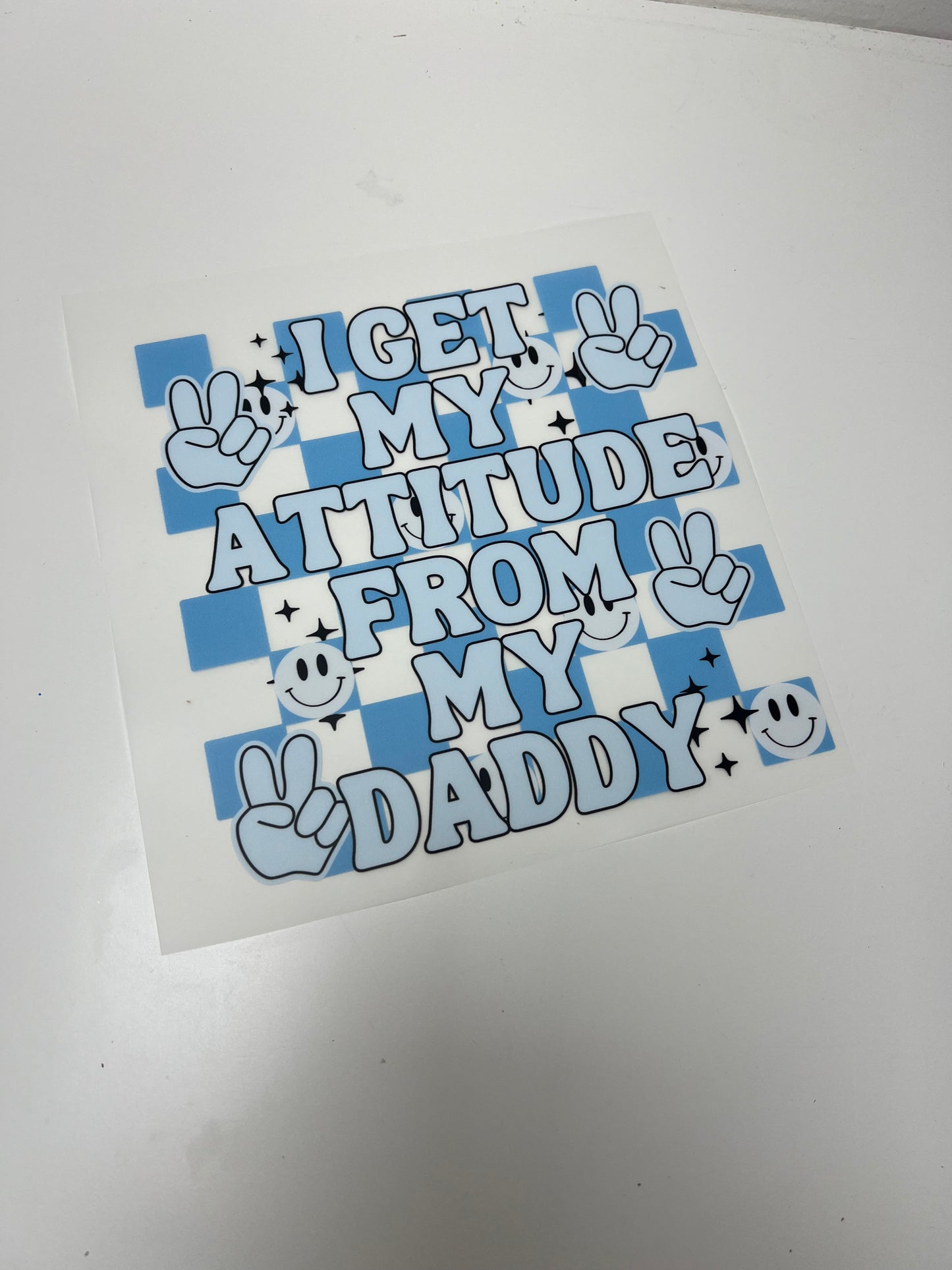 18-19cm Attitude Blue DTF Print