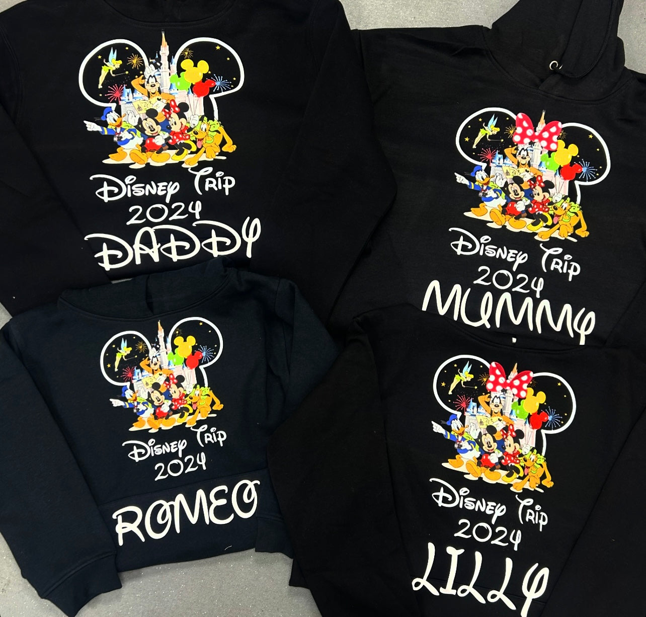 Disney Trip 2024 Personalised Hoodies