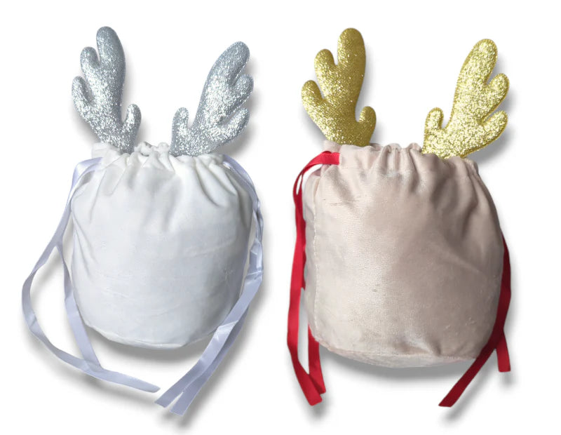 Personalised Velvet Reindeer Pouch