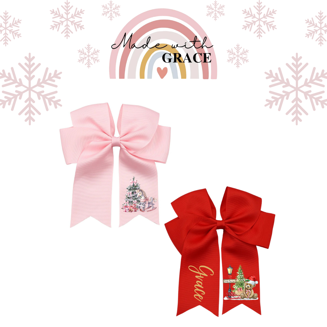 Personalised Christmas 6” Hair Bow