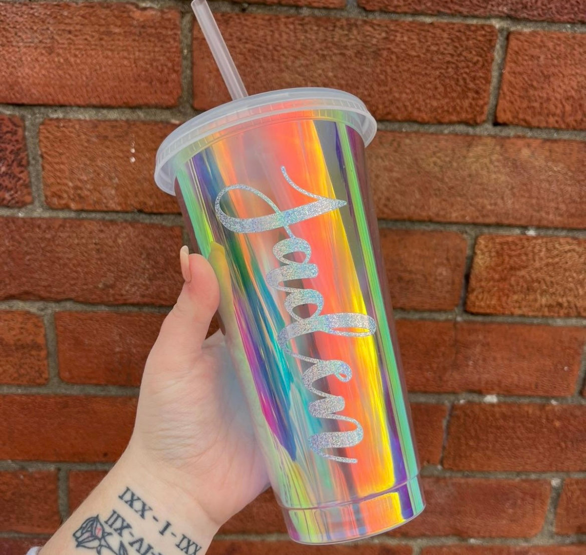 Personalised Holographic Iridescent 24oz Cold Cup