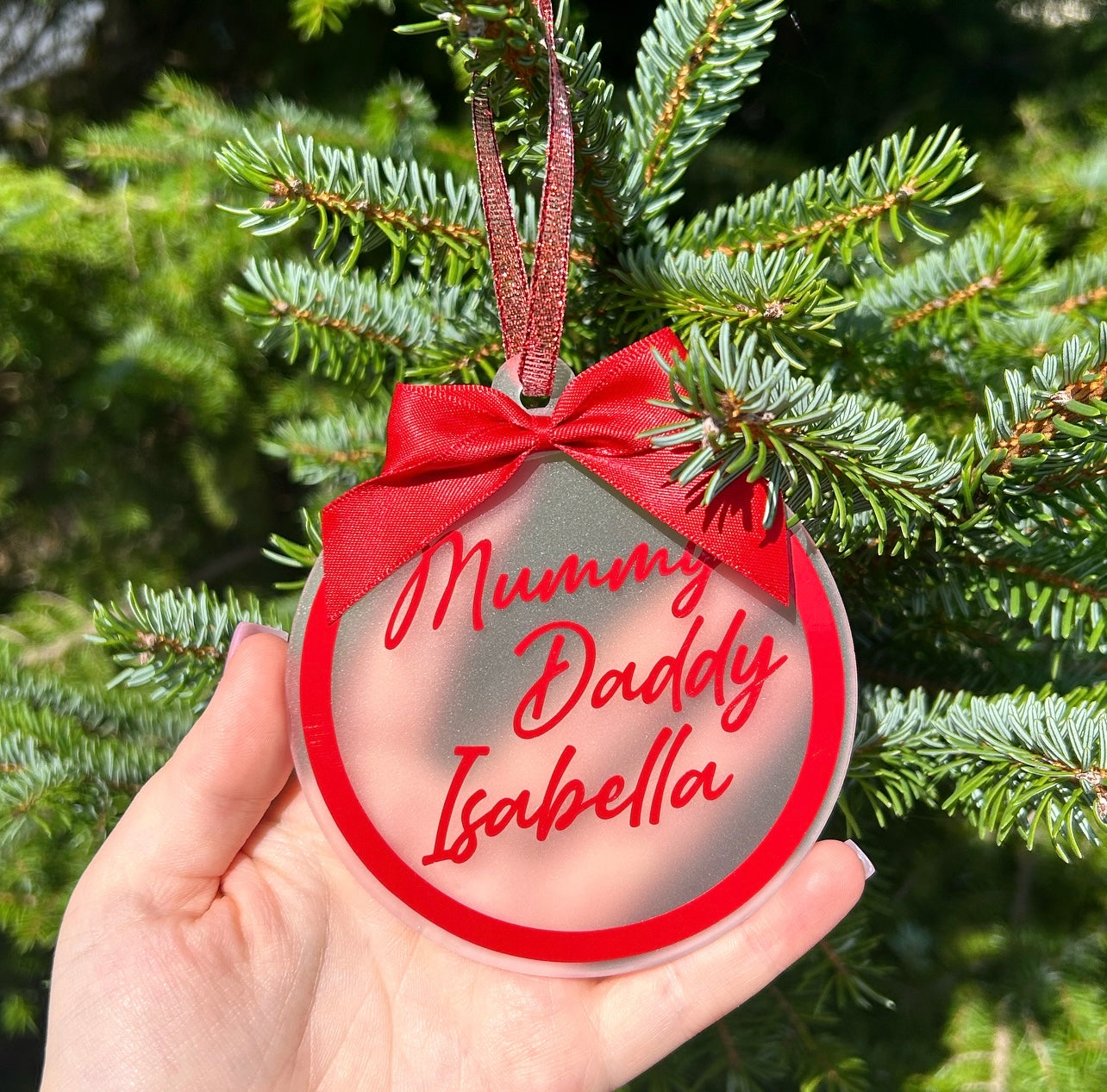 Personalised Flat Acrylic Christmas Decoration