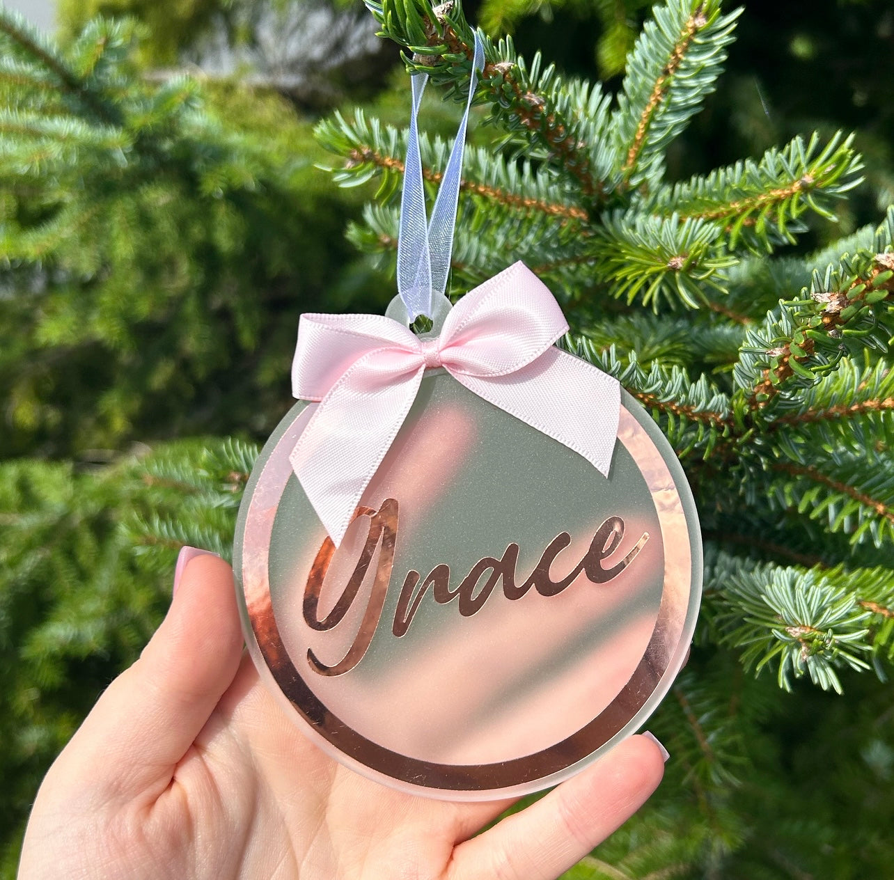 Personalised Flat Acrylic Christmas Decoration