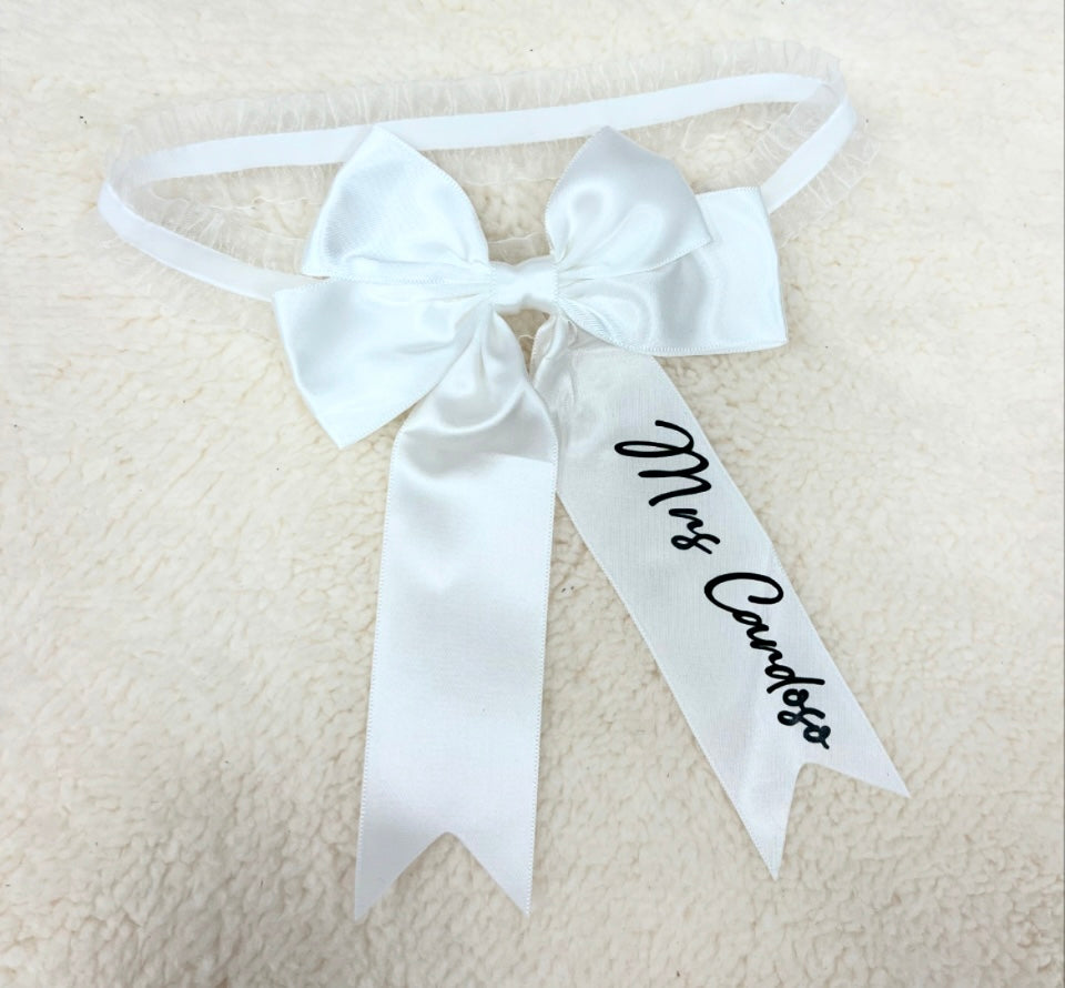 Personalised Bow Wedding Garter