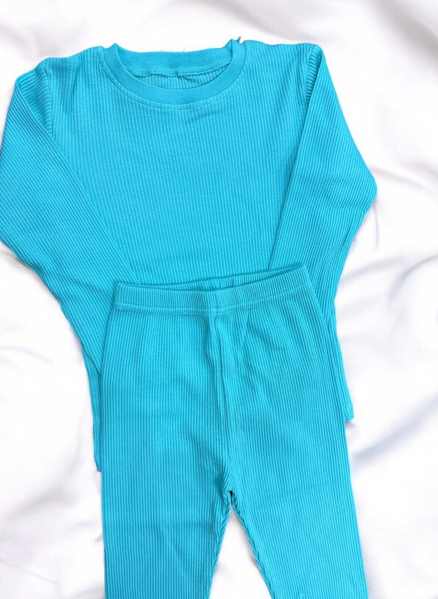 Personalised Aqua Ribbed Loungewear