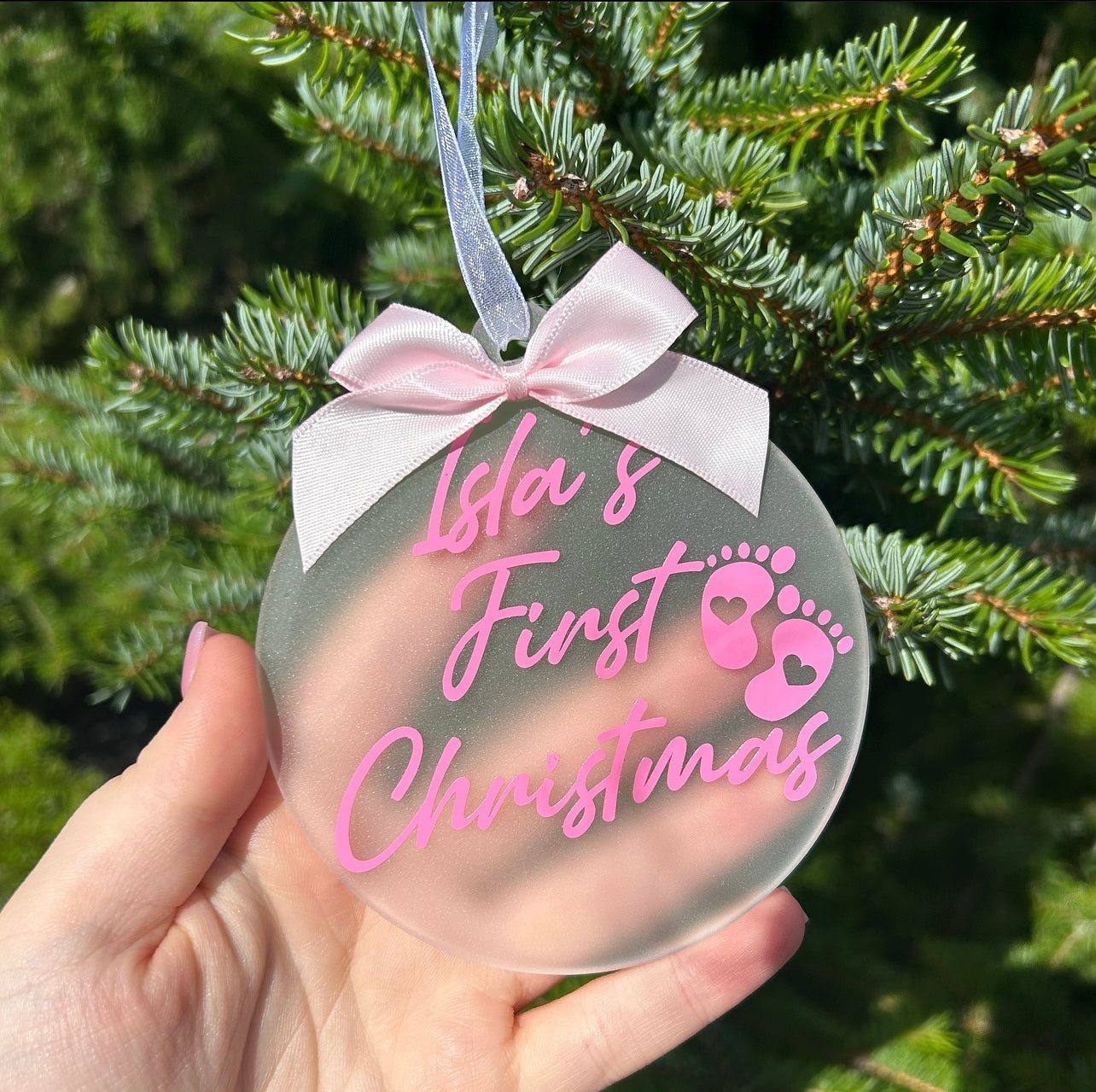 First Christmas Flat Acrylic Christmas Bauble