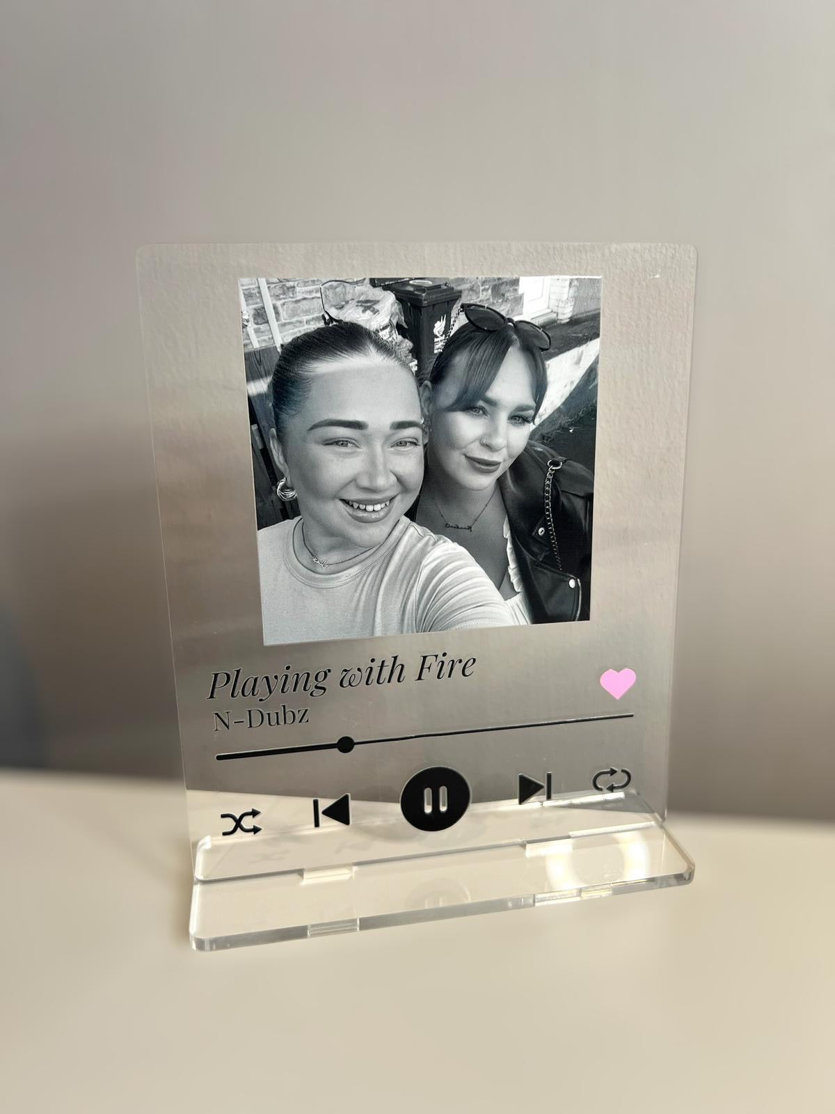 Personalised Photo Song Acrylic Plaque with Stand