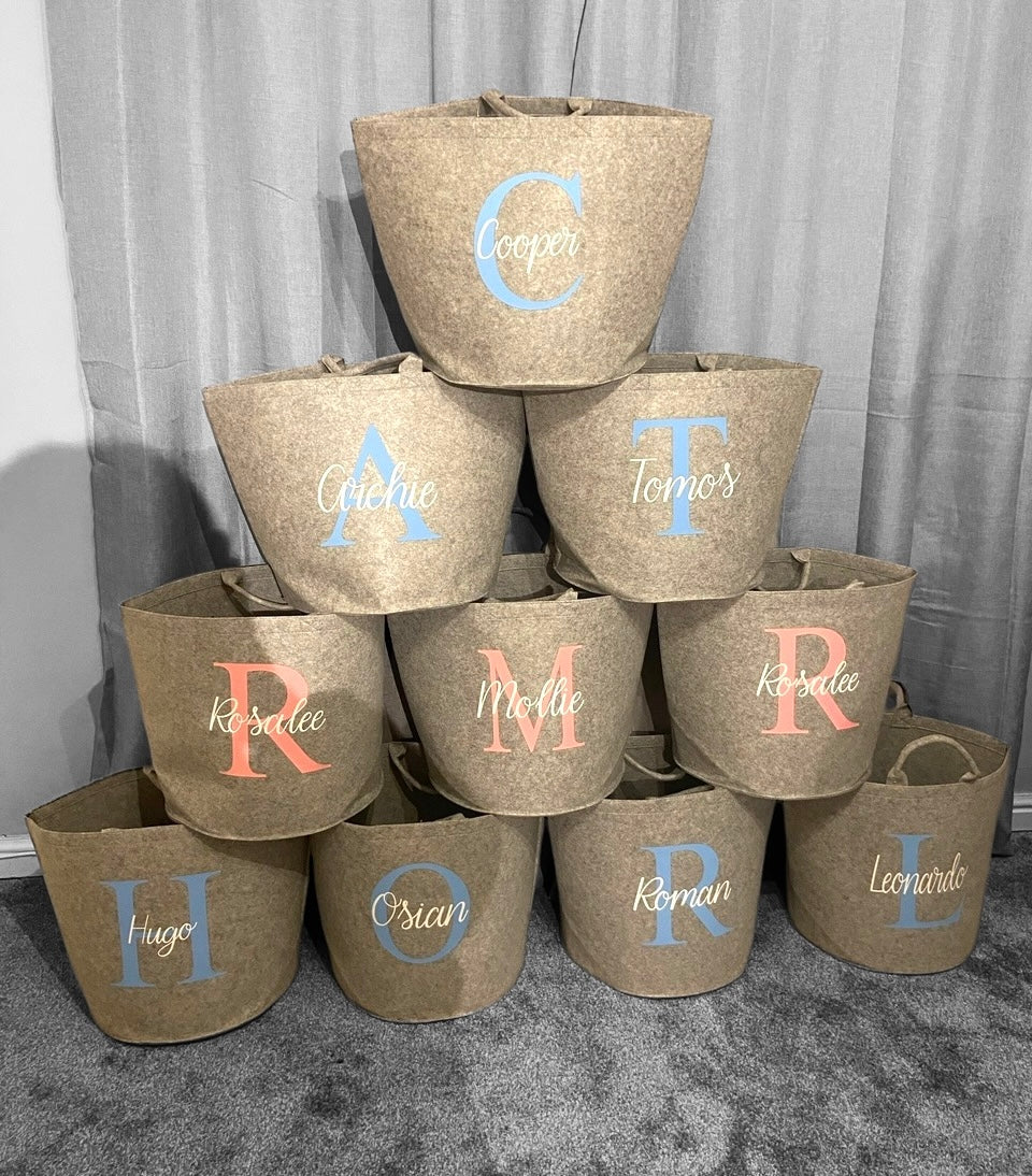 Personalised Large Grey Storage Basket