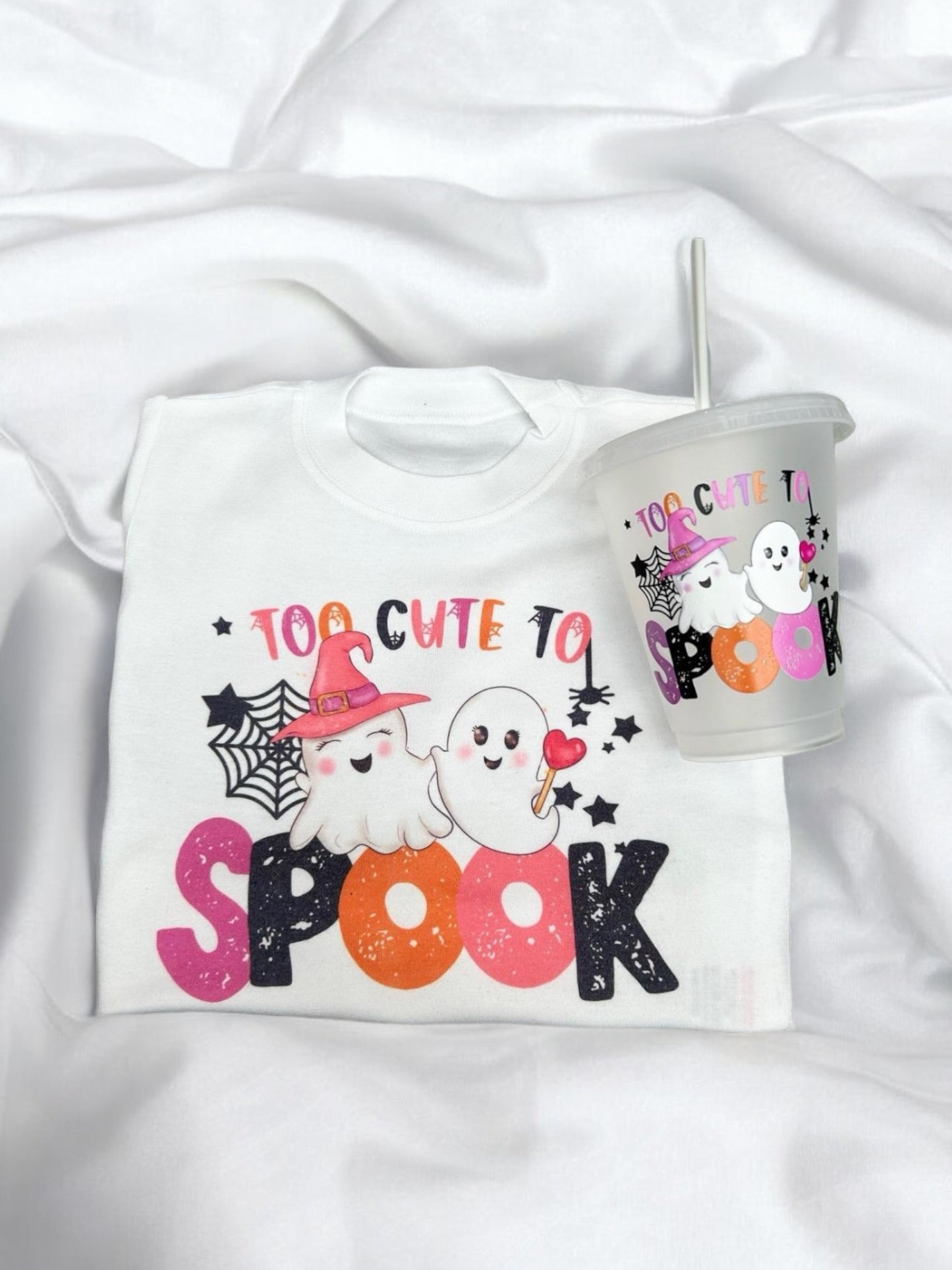 Too Cute To Spook Children’s T-shirt & 16oz Cold Cup