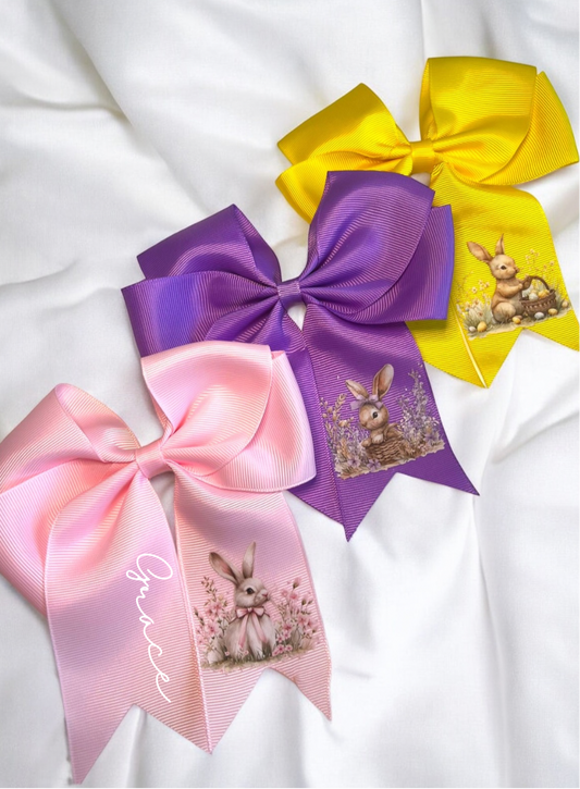 Large Personalised Easter Hair Bow