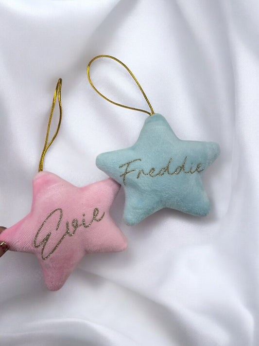 Personalised Velvet Star Christmas Decoration