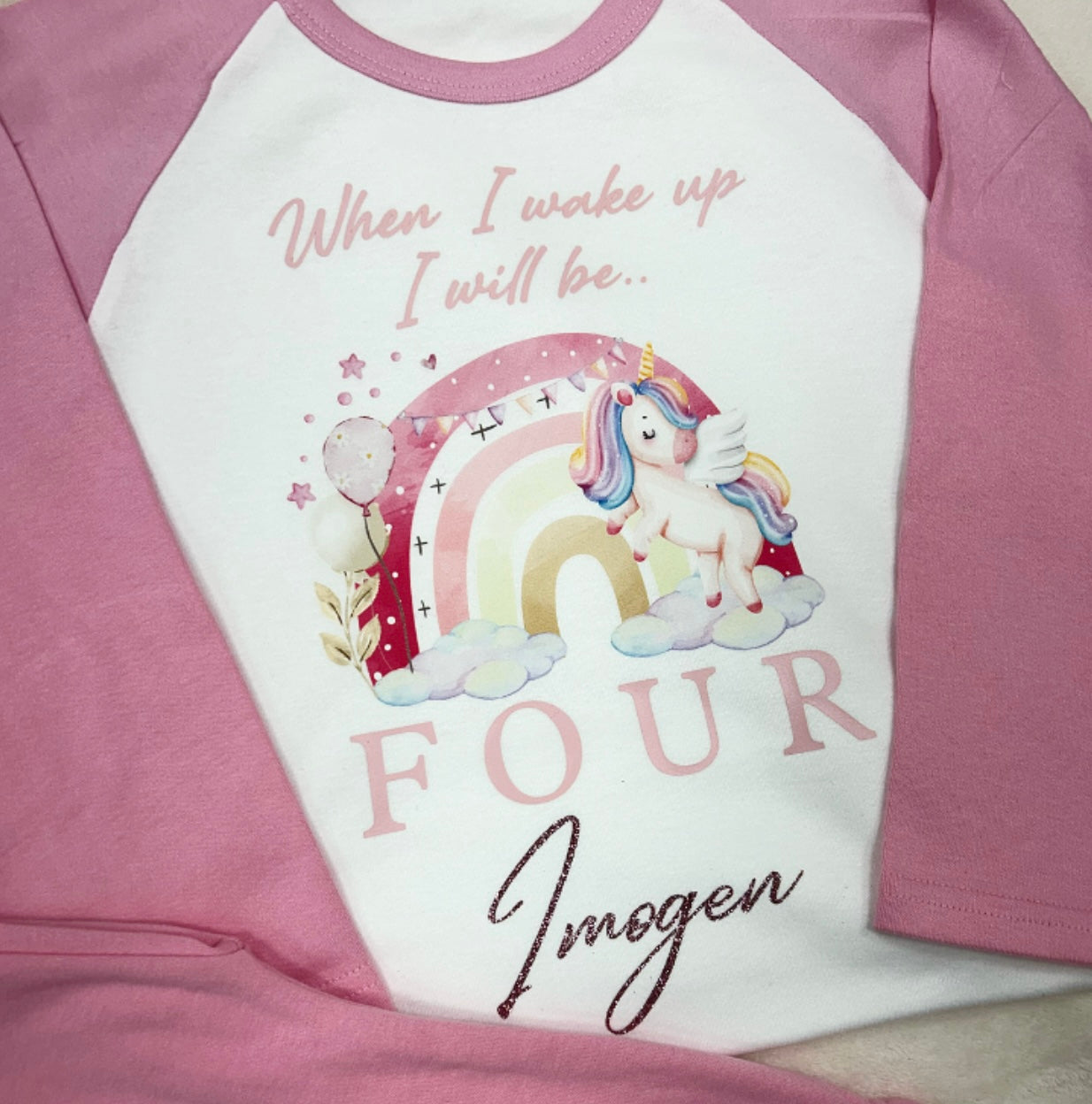 Unicorn Rainbow Birthday Pyjamas