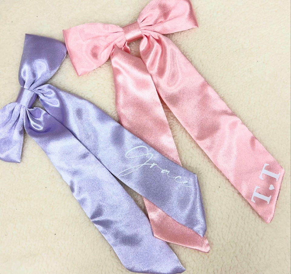 Personalised Long Tail Hair Bow