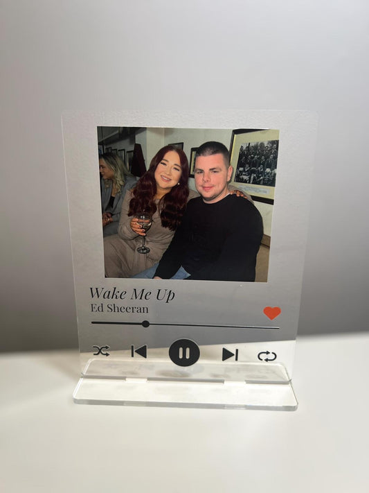 Personalised Photo Song Acrylic Plaque with Stand