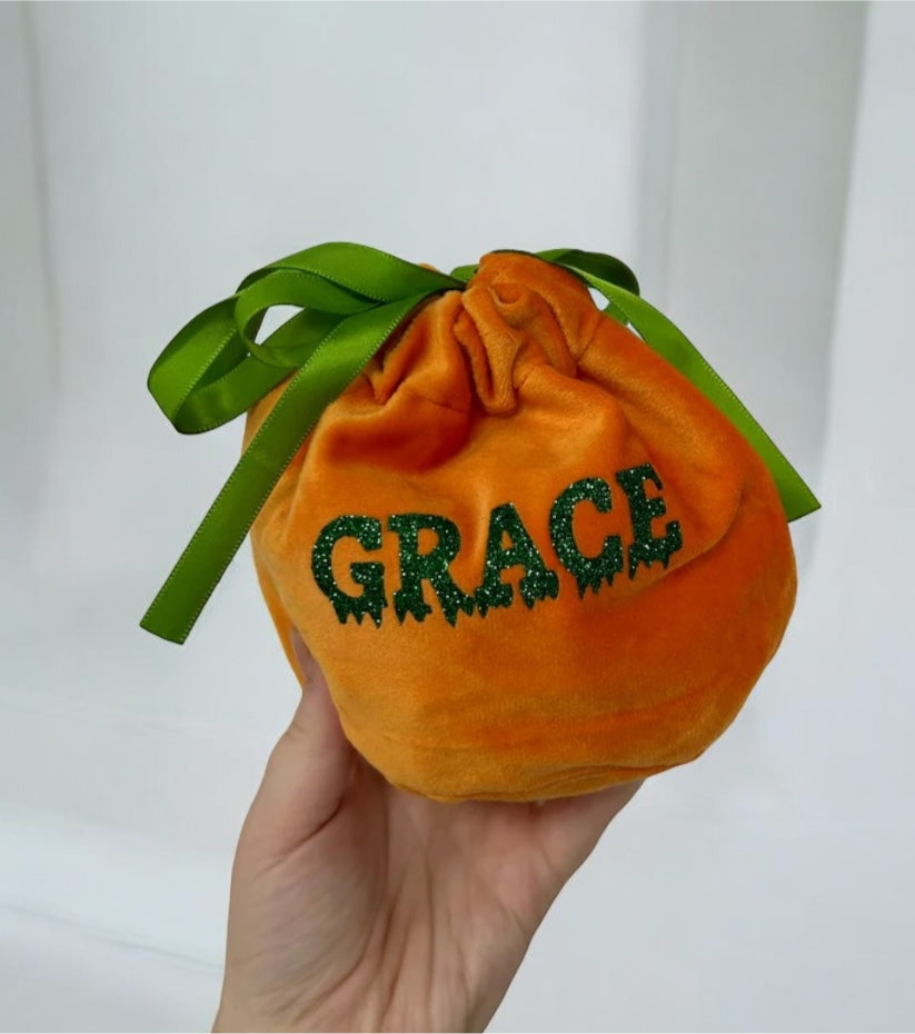 Personalised Halloween Velvet Treat Bag