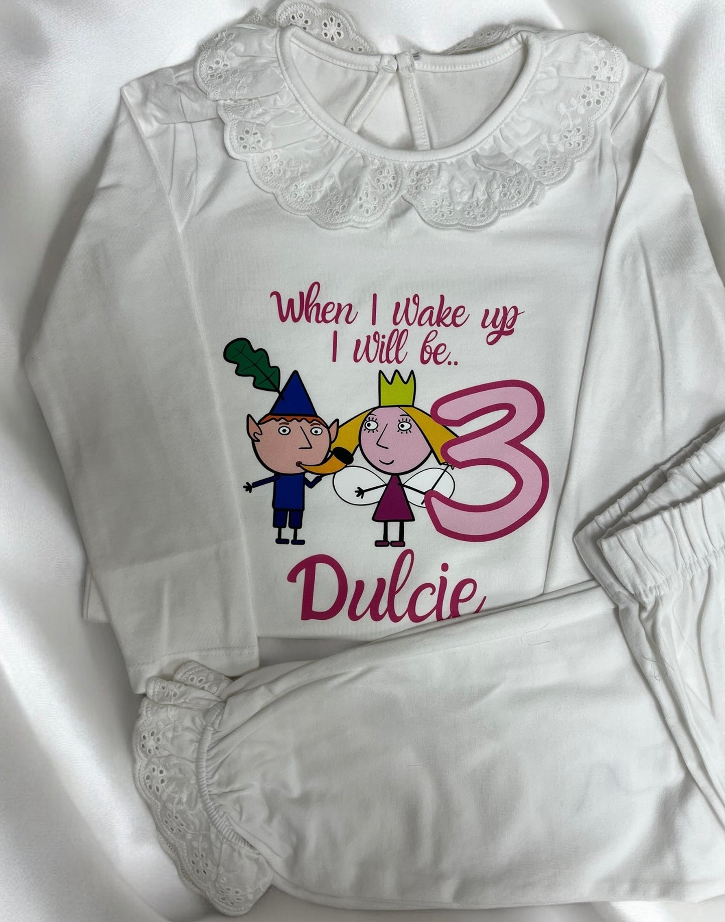 Personalised Children’s Frill Pyjamas