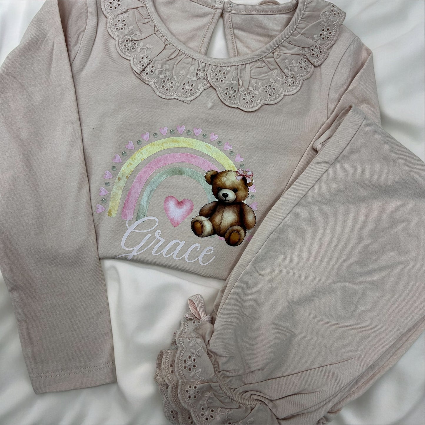 Personalised Children’s Frill Pyjamas