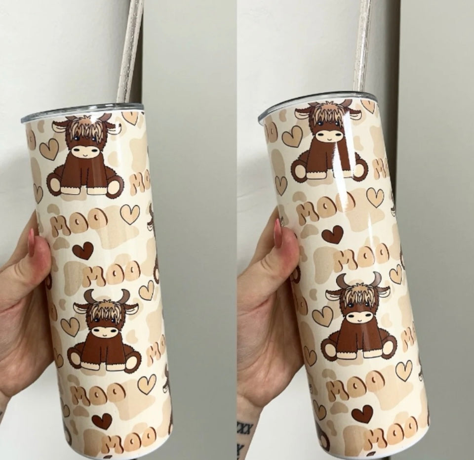 Highland Cow 20oz Stainless Steel Tumbler