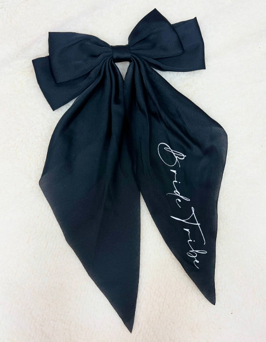 Personalised Black Waterfall Bow