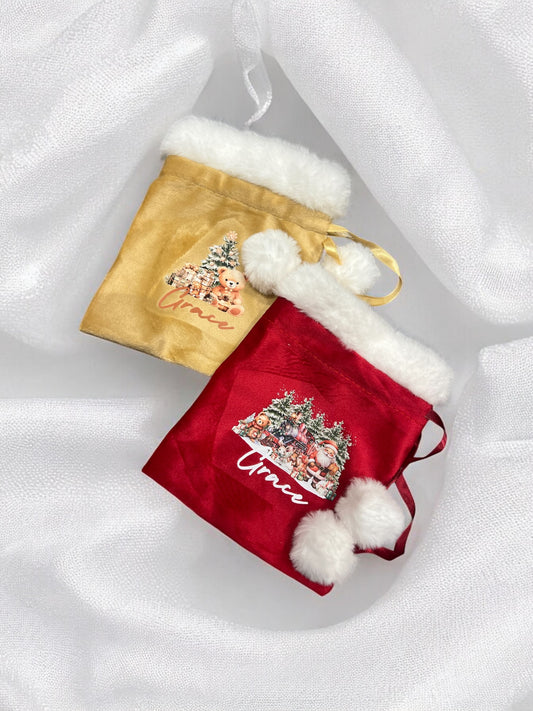 Personalised Christmas Pom Pom Bag