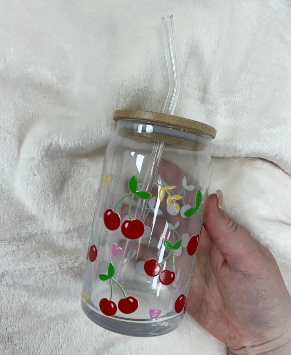 Cherries 16oz Libbey Glass Can