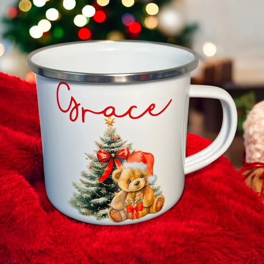 Personalised Christmas 12oz Enamel Mug