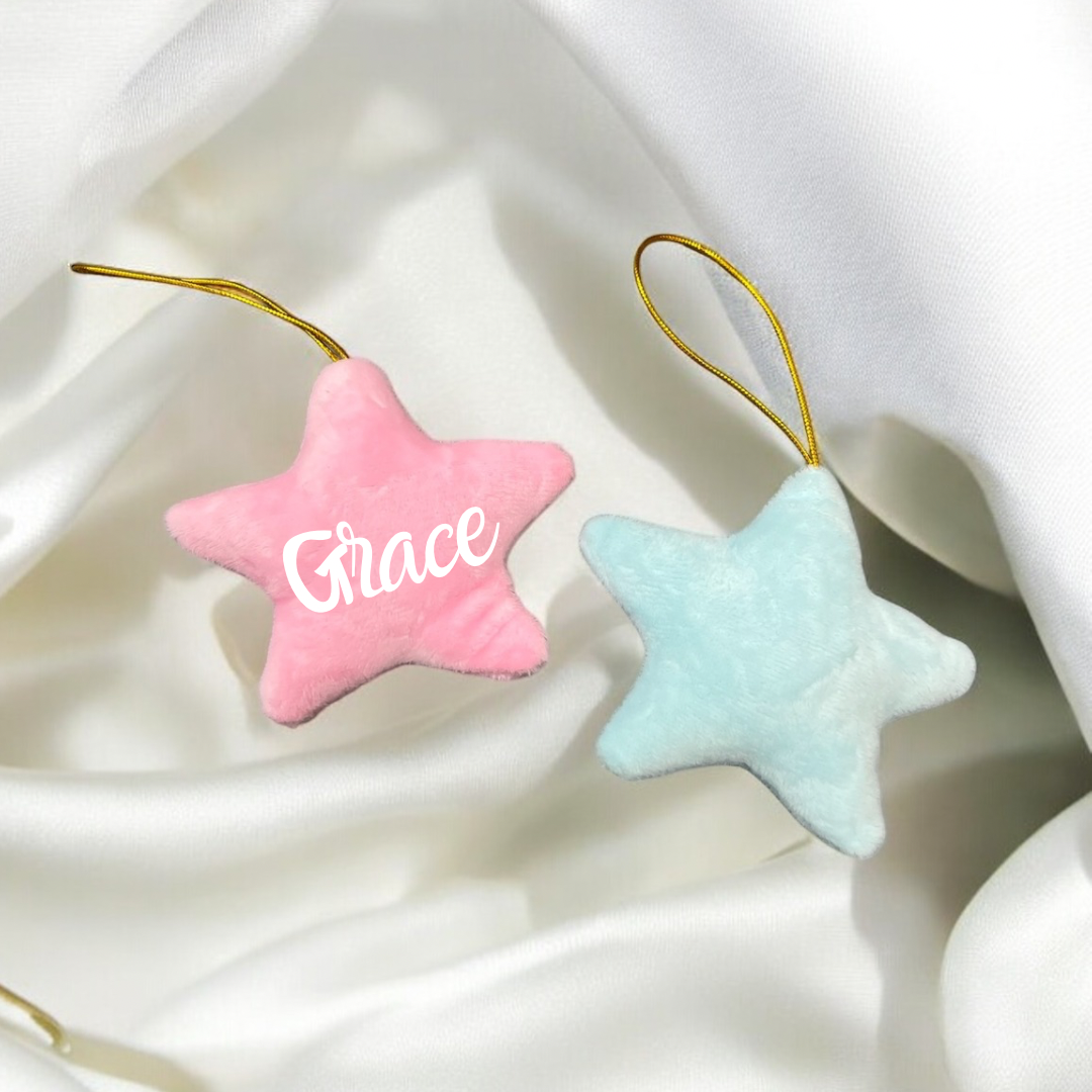 Personalised Velvet Star Christmas Decoration