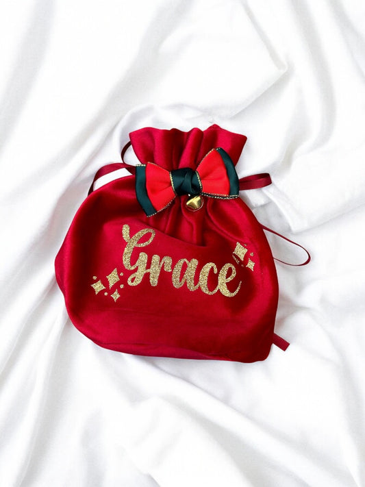 Personalised Velvet Bag With Bell