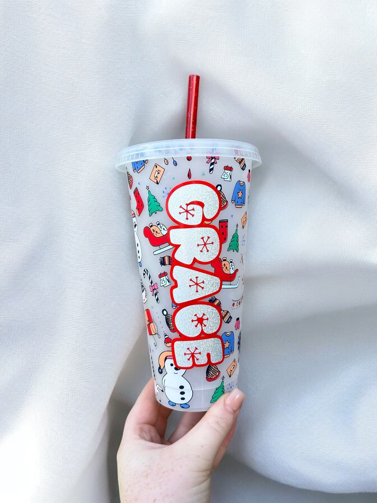 Personalised Colour Changing 24oz Christmas Cold Cup