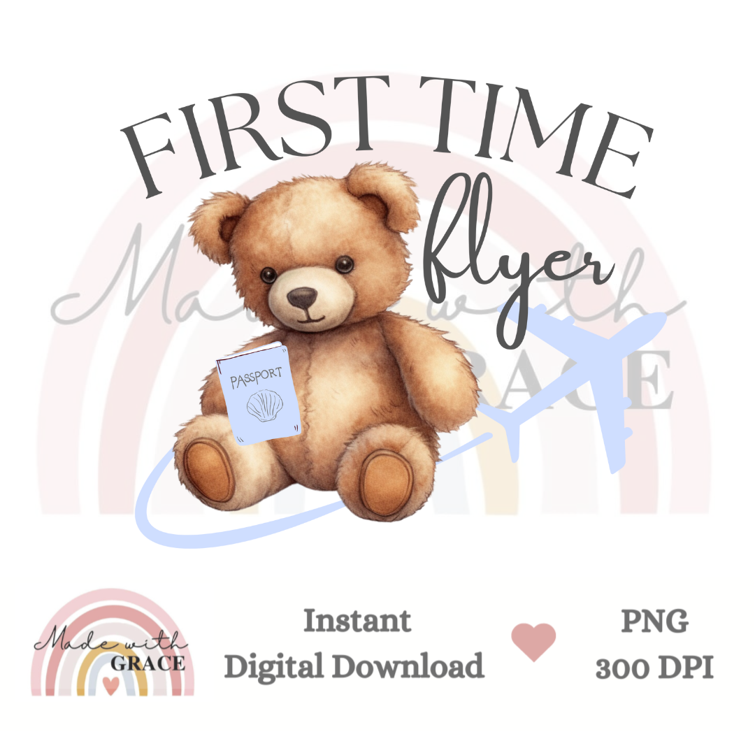 DIGITAL DOWNLOAD PNG - First Time Flyer Blue – Made With Gracex