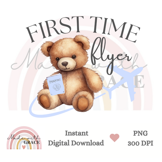 DIGITAL DOWNLOAD PNG - First Time Flyer Blue