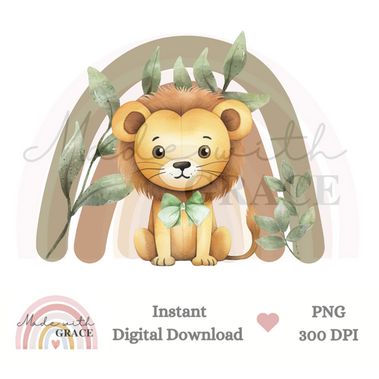 DIGITAL DOWNLOAD PNG - Safari Rainbow Lion