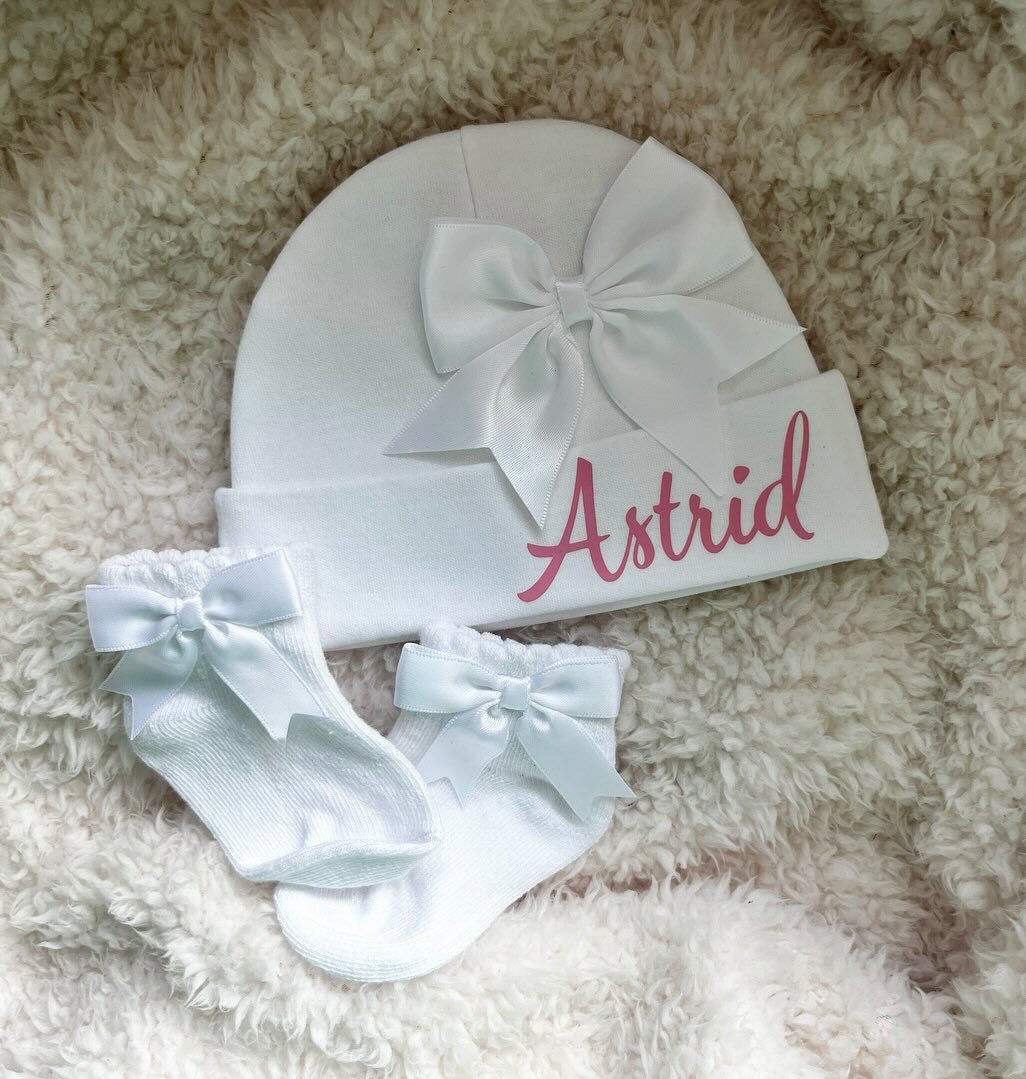 Personalised Baby Hat & Socks Set