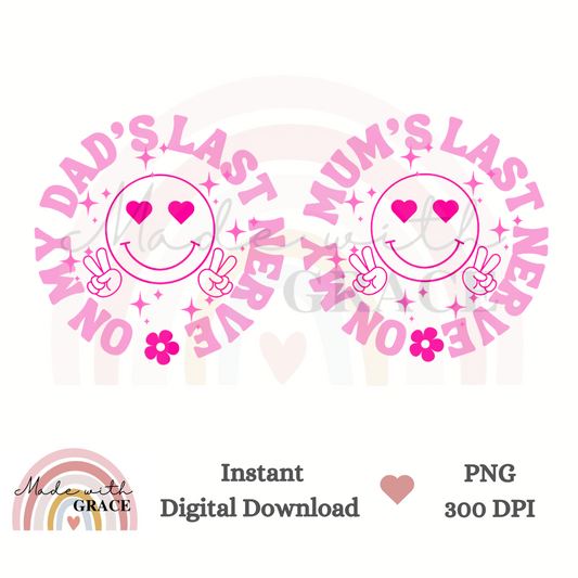 DIGITAL DOWNLOAD PNG - Last Nerve Pink Bundle