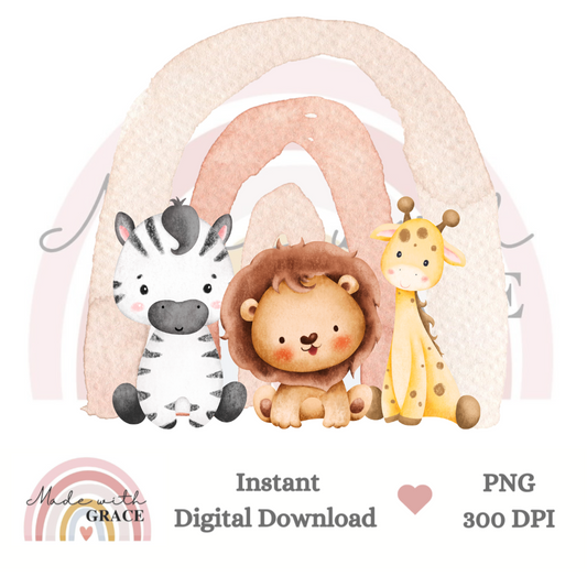 DIGITAL DOWNLOAD PNG - Pink Safari