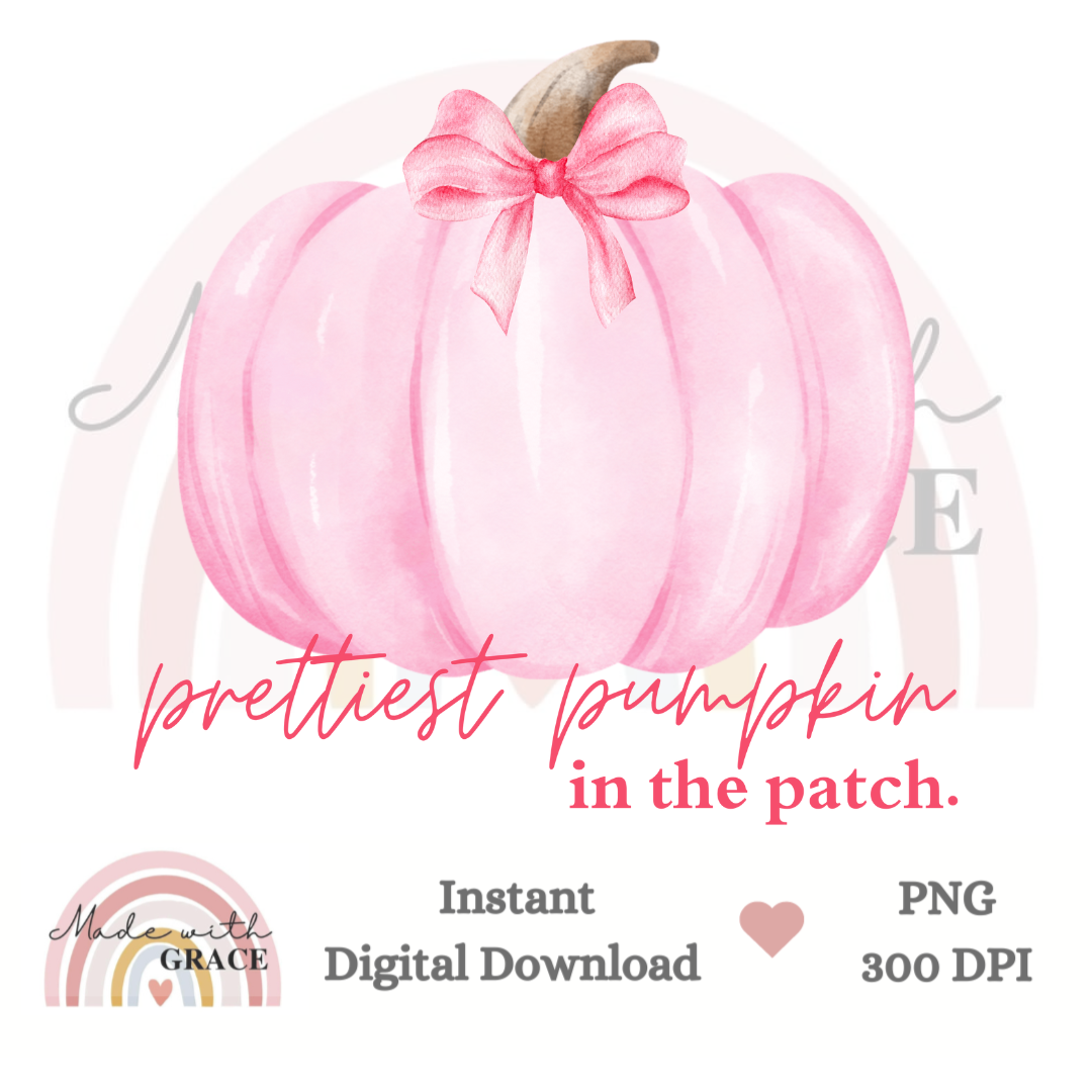 DIGITAL DOWNLOAD PNG - PRETTIEST PUMPKIN