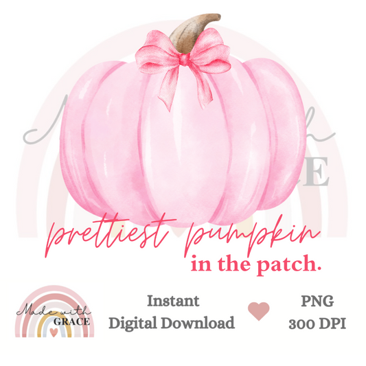 DIGITAL DOWNLOAD PNG - PRETTIEST PUMPKIN