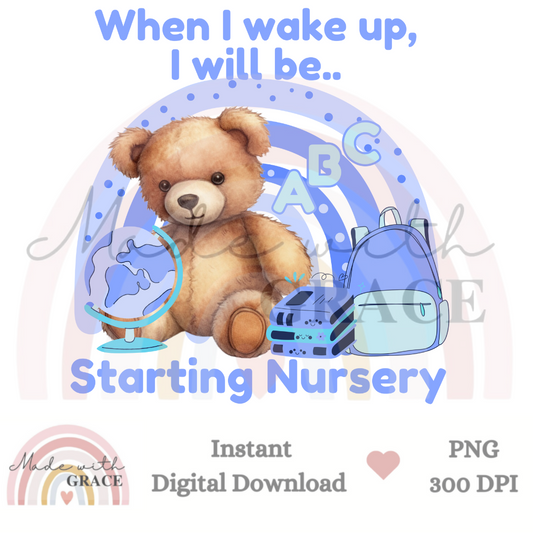 DIGITAL DOWNLOAD PNG - STARTING NURSERY BLUE