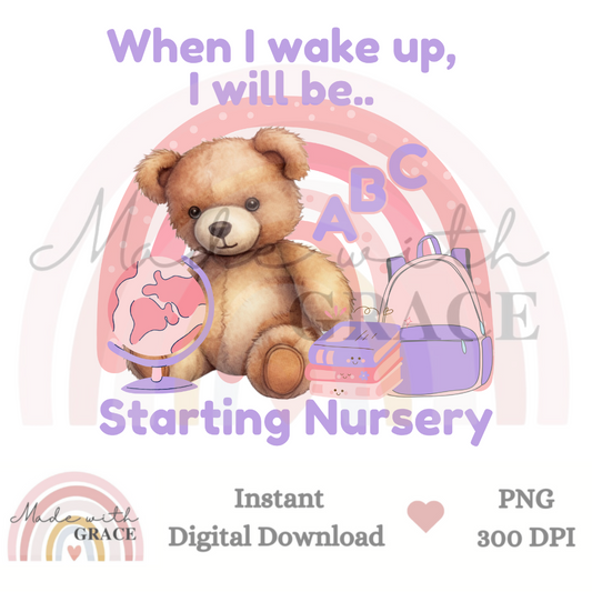 DIGITAL DOWNLOAD PNG - STARTING NURSERY PINK