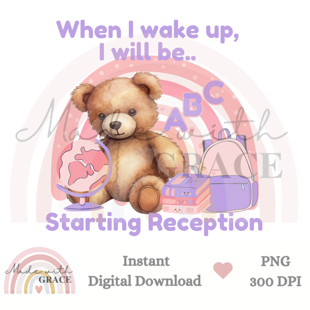 DIGITAL DOWNLOAD PNG - STARTING RECEPTION PINK