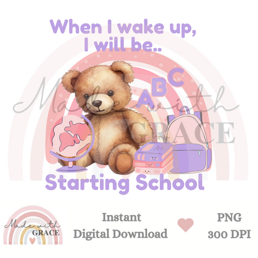 DIGITAL DOWNLOAD - STARTING SCHOOL PINK