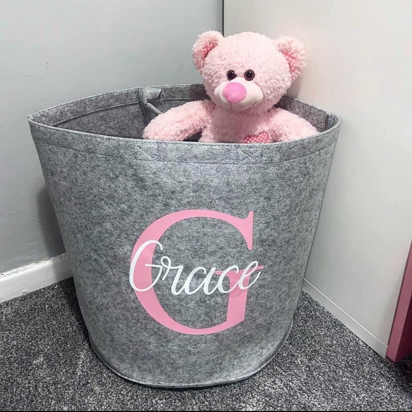 Personalised Large Grey Storage Basket