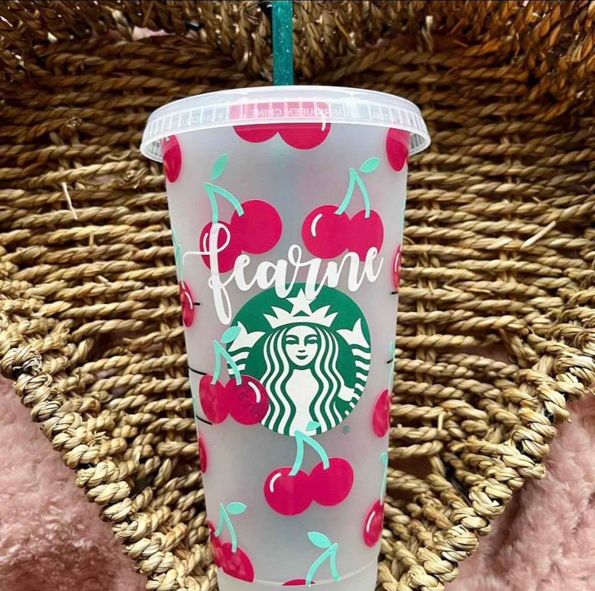 Cherries Personalised 24oz Cold Cup